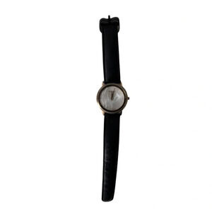 Vintage | Fossil | 1980's Fossil  World Gold Watch with Black Leather Band